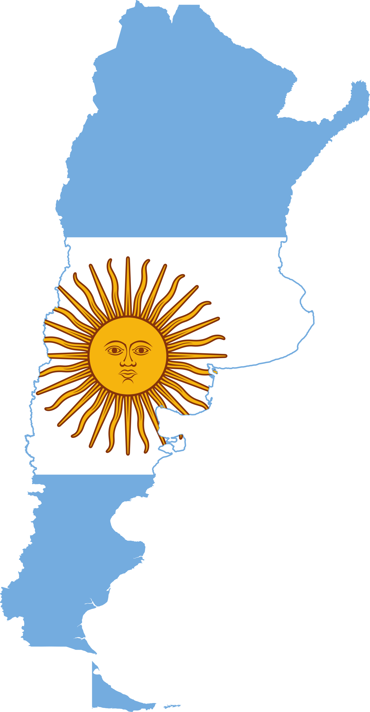 Croquis de Argentina con bandera Copa América