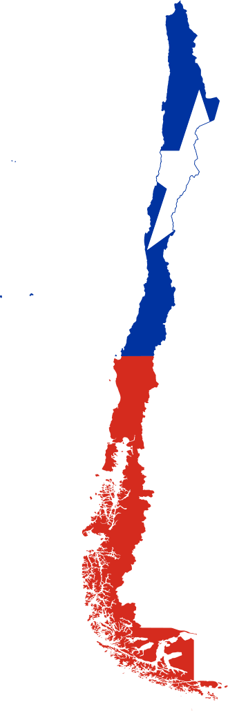 Croquis de Chile con bandera Copa América