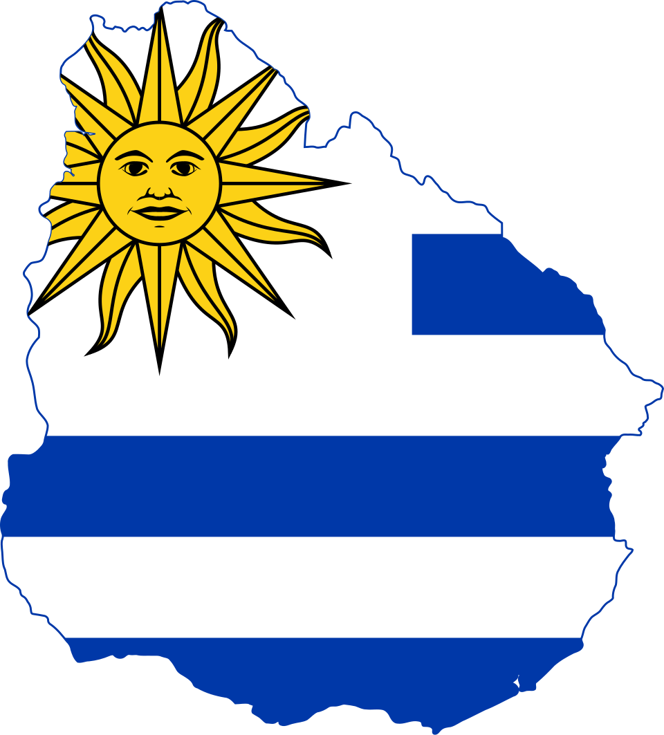 Croquis de Uruguay con bandera Copa América
