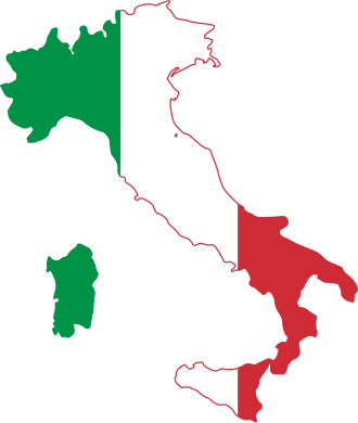 Croquis de Italia con bandera mundial